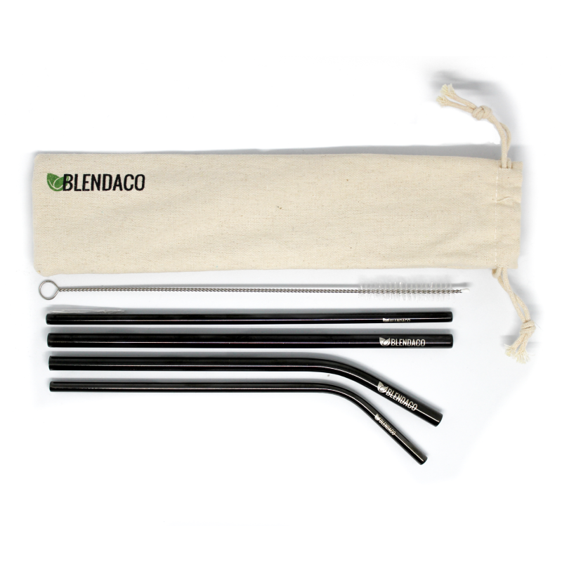 Black Metal Straw Set - Blendaco